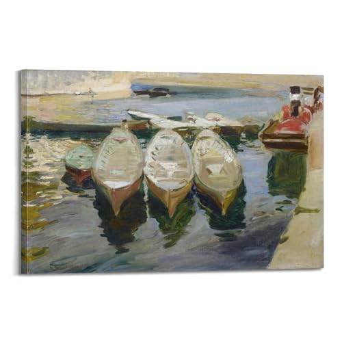 Toile port de Guetaria Sorolla - Une poésie marine pour votre déco