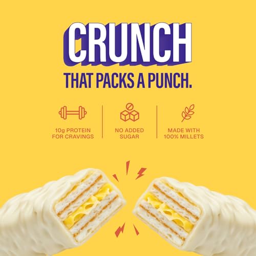 Image of Phab Millet Protien Wafers - Cheese Crunch | 10g Protein | 0 Sugar, No Maida, No Preservatives, No Trans Fat | Millet Goodness (Bajra) | Gluten-Free Healthy Snack | Desk-to-Gym Snack | Pack of 10