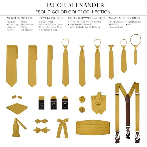 Image of Jacob Alexander Men's Extra Long Solid Color Tie