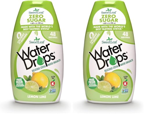 Image of SweetLeaf Water Flavoring Drops- Stevia Water Enhancer, Sugar Free, Zero Calorie Water Additive for Flavor, Contains Monk Fruit Extract, Gluten Free, Keto Friendly - Lemon Lime, 1.62 Fl Oz (Pack of 2)