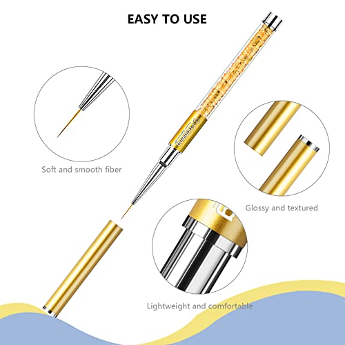 Nail Art Brushes, 7Pcs Nail Design Brushes For Salon At Home Diy Manicure With Nail Liner Brush And Double-Ended Fine Nail Art Pen (7/9/11/15/20Mm) #TOP2
