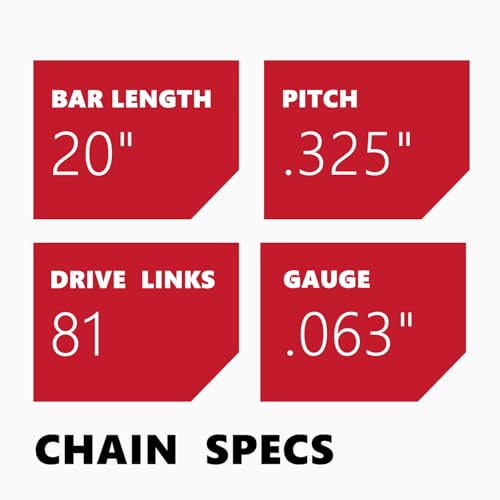 Image of KAKEI Chainsaw Chain 20 Inch .325 inch Pitch .063 inch Gauge 81 Drive Links- 26RS 81 Fits Stihl (PRE 2023 .063 inch Gauge) MS291, MS271 Farm Boss, MS261-36390050081, V81 (3 Chains) - Full Chisel