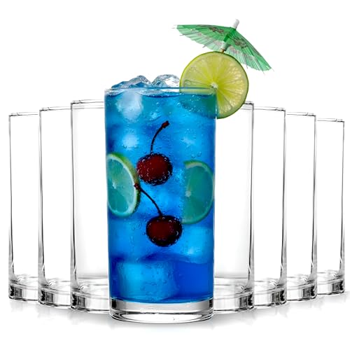 KICHLY Paquete de 8 vasos de plástico transparente, cada vaso tiene una capacidad de 16 onzas, vasos de plástico reutilizables y sin BPA para agua, zumo y otras bebidas