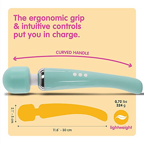 Image of Oliver James Large Wand Massager w / 20 Vibration Modes and 8 Speeds (Green)