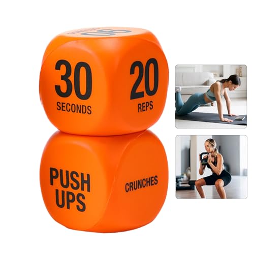 Generisch Fitness-Würfel | 6-Seitiger Fitness Würfel Damenset 2-Teilig,Sportzubehör Für Kniebeugen Liegestütze Teenager Männer Reisen Zuhause Hotel Outdoor