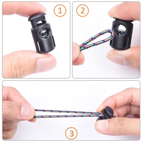 Plastic Cord Locks, Stopper Toggle Clasp for Drawstring Paracord Elastic Shoeslace Clip Tent String DIY Replacement