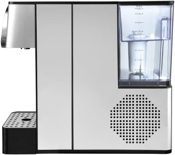 Side view of the Mayer MMIWD3800C Instant Hot & Cold Water Dispenser with water tank