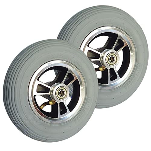 LekLai 7X1 3/4 Lufträder Lenkrolle Für Rollstühle, Rutschfeste 7-Zoll-Vorderräder, 8-Mm-Lager, 2 Stück/Grey/7X1 3/4