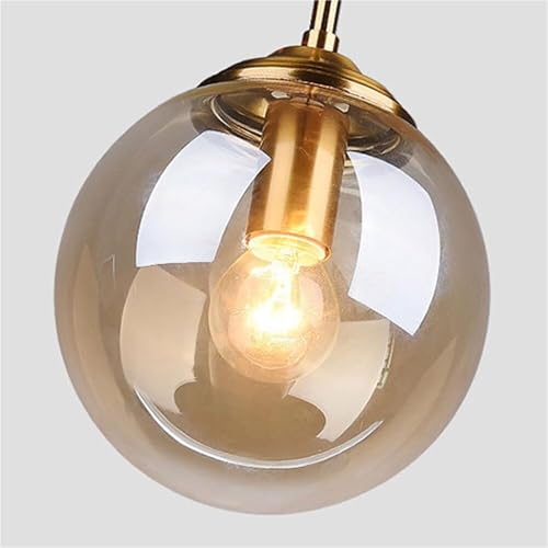 Lumière suspendue E14 lustre verre sphérique luminaire décoratif - 4