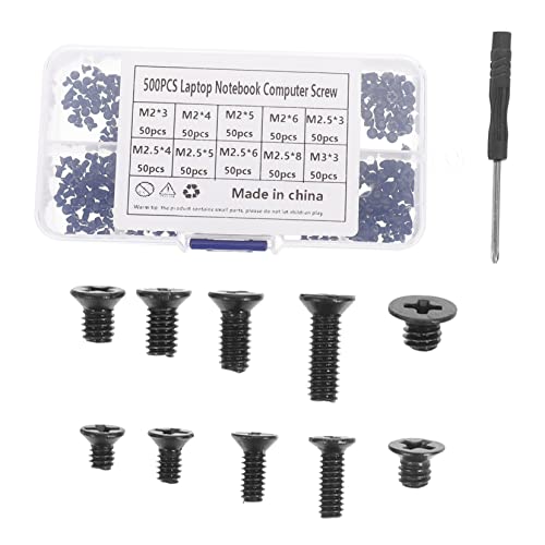 FELTECHELECTR Juego De Tornillos Para Computadora M2- Destornillador 500 Piezas Tornillos Avellanados Para Ssd Placa Base y Suministros De Reparación Para Ordenadores Caja De Almacenamiento Incluida