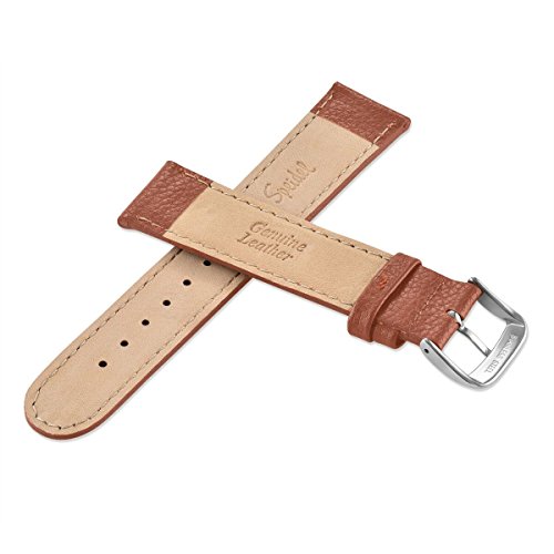 Speidel Genuine Leather Watch Band 18mm Honey Calf Skin Replacement Strap with Tone on Tone Stitching, Stainless Steel Metal Buckle Clasp, Watchband Fits Most Watch Brands by Speidel - Used condition - Image 3