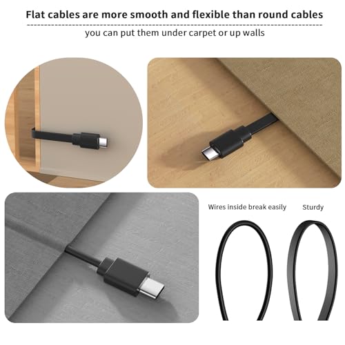 Image of 2 Pack 20FT Power Extension Cable Compatible with Wyze Cam v4 /v3 /OG,Wyze Cam Pan v3 /v4,Blink,eufy,NestCam Indoor,Amazon Cloud Camera,USB A to USB C (Black)
