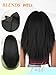 WIGNEE Kinky Straight Clip In Hair Extensions - 4 Pcs Yaki Straight With Lace Weft, 16 Inch Natural Black for Black Women - Seamless