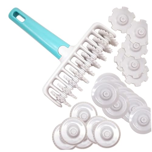 HIAKDOFT 37個 点ローラー生地カッター 多機能面棒パスタ クッキー型 抜き型種付き 食品級素材製 面同時カット可能 簡単着脱で掃除も楽々 家