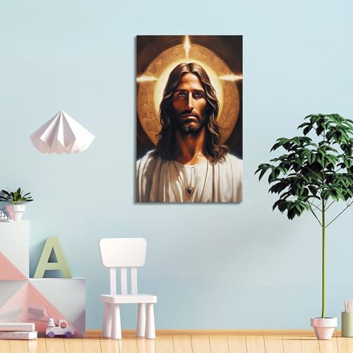 Poster chrétien de Jésus sur toile décorative de 30x40 cm - 4