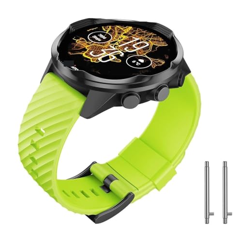 KAVJU For Suunto 7 Correa de silicona suave 9 Pulsera de repuesto para hombres y mujeres 9 Baro Correa de reloj deportivo para Suunto 9 Spartan 9 Correa de reloj GPS(Green)