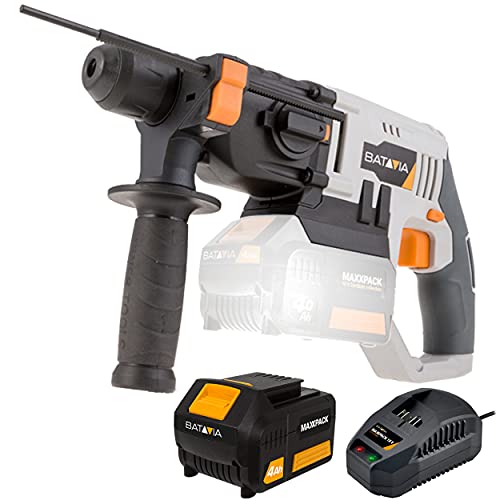 Batavia 7062511 Akku-Bohrhammer 18V Lithium-Ion (Bohrmaschine, 0,8 Joule Schlagkraft, SDS Plus Aufnahme, Inkl. 7…