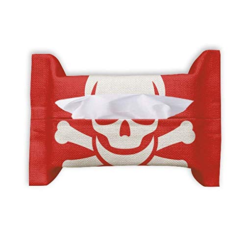 Serviettes en papier carrées rouges empoisonnantes visage avertissement de fête