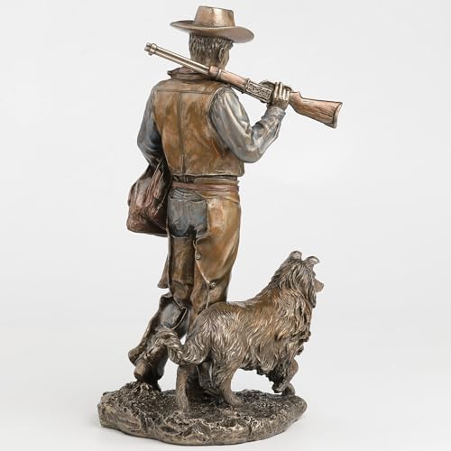 Figura Decorativa Cowboy con Perro en Bronce miniatura 4