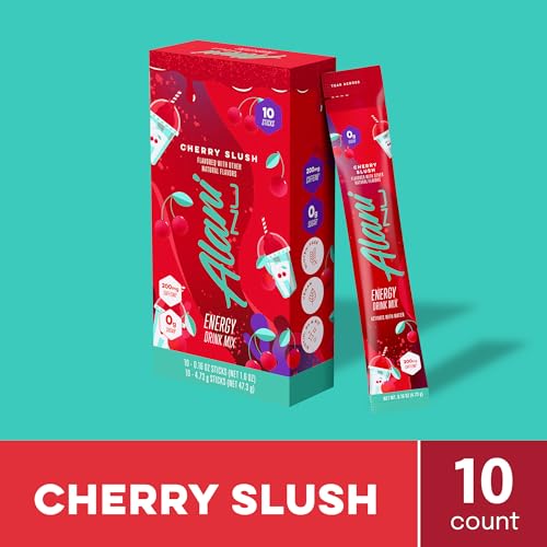 Image of Alani Nu CHERRY SLUSH, Energy Sticks Drink Powder, 200mg Caffeine, Pre Workout Performance with Antioxidants, On-The-Go Drink Mix, Biotin, B Vitamins, Zero Sugar, 5 Calories, 10 Pack