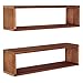 MyGift 24 Inch Wall Mounted Brown Solid Wood Cubby Floating Shelves, Display Storage Shelf for Bedroom, Living Room, Bathroom, Kitchen, Office, Set of 2