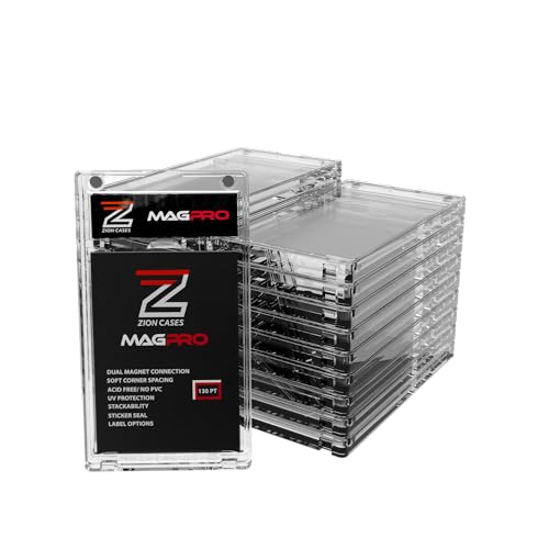 Zion Cases MagPro 130PT Magnetic Card Holder; Duel Magnet Card Case for Secure Holding Strength to Guard Against Unintentional Openings; Includes 20 Magnetic Trading Card Case; (20 Pack)
