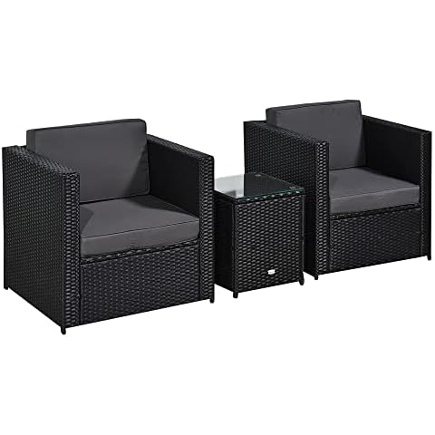 Outsunny 3 Pieces Rattan Bistro Set Cover