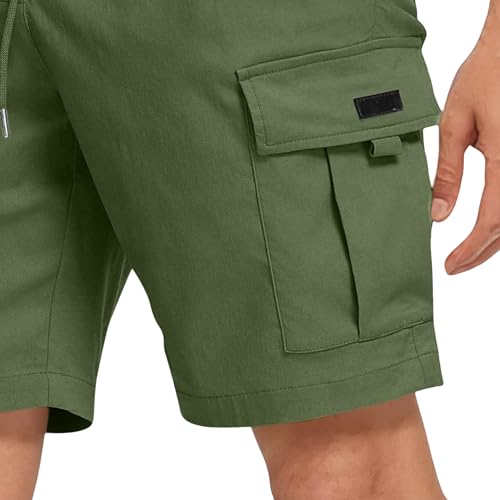 Short cargo de algodón para hombre con múltiples bolsillos miniatura 2