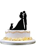 Couple(bride and groom) kissing cake topper,dog cake topper,pet wedding cake topper