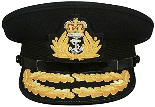 Casquette Royal Navy Admirals noire avec drapeau des commandants