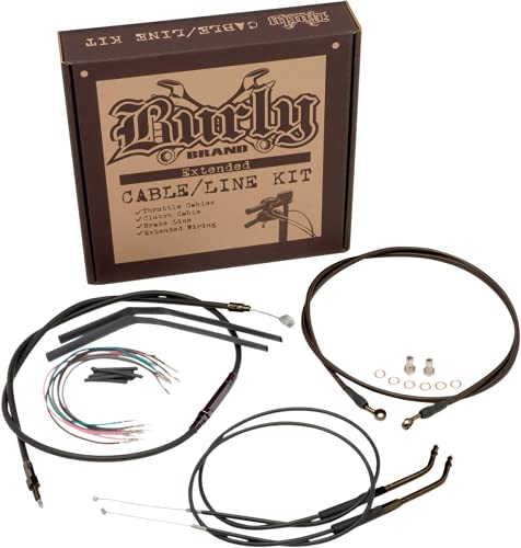Burly Brand Black 16 Ape Hanger Cable Brake Wiring Kit B30-1041