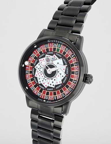 Image of Giordano Casino Royale Analog Watch for Men- Unique Poker & Roulette Dial Design with Stainless Steel Strap - Stylish Luxury Watch