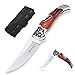 Poktlife Coltello Pieghevole,Miglior Coltello da Trekking da Pesca da Caccia da Campeggio (Legno Rosso)