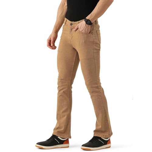 Image of PARIS HAMILTON Men Bootcut Fit Stretchable Bellbottom Denim Jeans