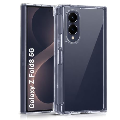 Image of TheGiftKart Crystal Clear Back Cover Case for Samsung Galaxy Z Fold 8 5G | 360 Degree Protection | Shock Proof Design | Hard Back Cover Case for Samsung Z Fold8 5G (PC & TPU, Transparent Bumper)