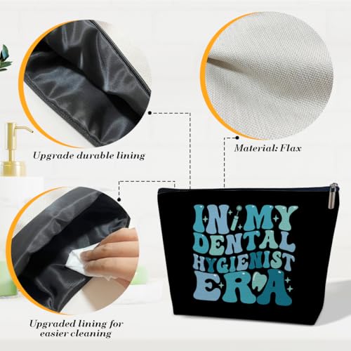 Dental Assistant Gifts Makeup Bag, In My Dental Hygienist Era Cosmetic Bag for Purse, Hygienist Graduation Gifts for Women Coworkers Graduate, Student Must Haves Organizer Pouch3