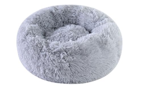 猫 べッド 犬 ベッド 冬 「カバー取り外し可能」 丸型 ペットベッド 通年 猫グッズ 犬グッズ 保温防寒 寒さ対策 ふわふわ もこもこ クッション 洗える 耐噛み 滑り止め 暖かい 小動物用 ペット用品 ペットクッション ペットソファ (ライトグレー,