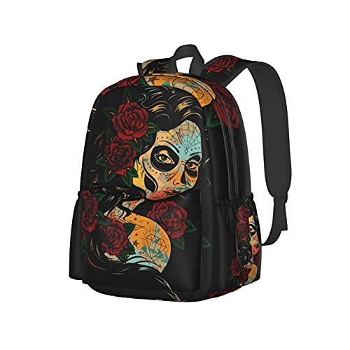 Sac à dos pour ordinateur portable 17 pouces avec motif tête de mort