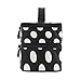 BONAMART Small Travel Makeup Bag Cosmetic Organizer Case for Women, Professional Double Layer Black Pink Dot Toiletry Train Brush Bags With Mirror for Girls Ladies (7.87x4.72x5.51 Inches)