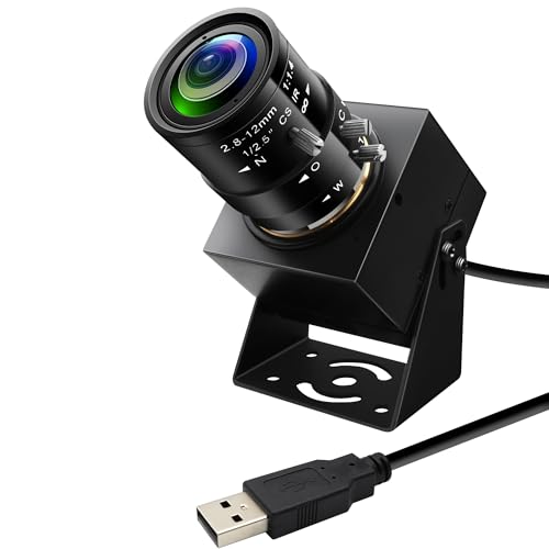 Image of 5Megapixels USB Camera CS Mount Manual Focus Webcam with 2.8-12mm 4X Telephoto Optical Lens 1944P 30fps Color Sensor Industrial Camera Free Driver Plug and Play for Window Linux Mac