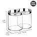 mDesign Plastic Canister Jar Organizer Set with Storage Lid - Home Decor Holder for Bathroom/Restroom Vanity Countertop, Cabinet - Holds Cotton Balls, Soap - Lumiere Collection - Clear/Chrome