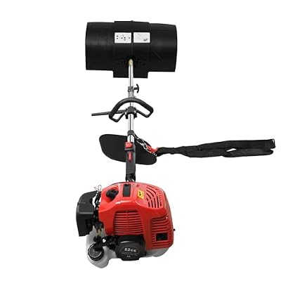 52cc Gas Powered Sweeper Broom, 2.3HP Handheld Lawn Sweeper with Rotary Brush and Protective Cover, 8500RPM Artificial Grass Power Brush Cleaner for Sidewalk, Driveway, Turf, Snow and Dirt Cleaning