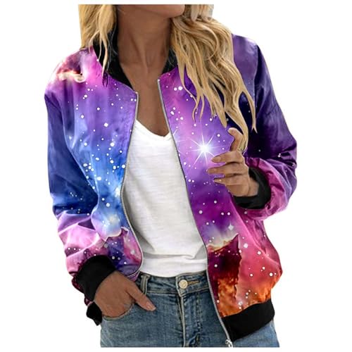 Chaqueta de impresión Mujer Abrigo Chaqueta Bomber Mujer Abrigos Chaqueta - Casual - Chaquetas Primavera Cazadora para Mujer Cazadoras sobrecamisa