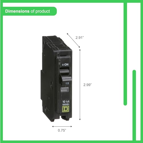 Square D by Schneider Electric, Pack of 1, Black QO115CP Circuit Breaker - Thumbnail 3