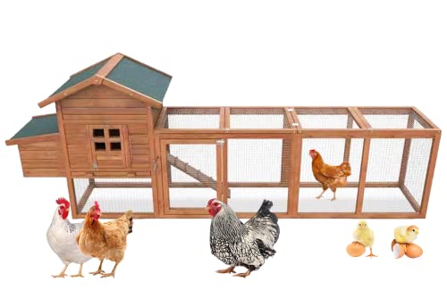 Chicken Coop Large Chicken House Outdoor Wooden Hutch Hen Duck Pet Rabbit Hutch Cage For 2-6 Chickens, Home Backyard Run With Openable Roof And Side Door, Foldable Poultry House With Nesting Box /120" #TOP17