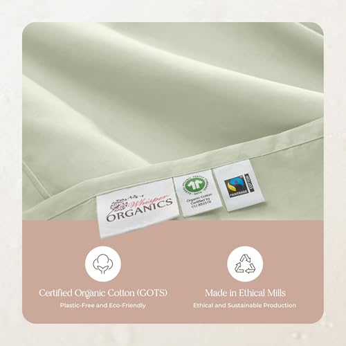 Image of 100% Organic Cotton Pillow Cases Queen Size Set of 2-100% Cotton Pillowcases GOTS Certified 300 Thread Count - Naturally Cooling Comfortable Breathable & Soft Pillow Cases (Pastel Green, Queen)