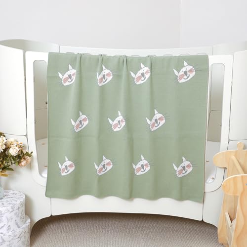 Image of Hadetoto Baby Blankets for Boys and Girls | Newborn, Knitted Cotton, Swaddle Blankets, Neutral Crochet Receiving Blanket, 40 x 30 inches