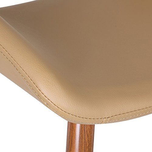 Porthos Home Shane Armless Dining Chair, Water And Stain Resistant Pu Leather Upholstery, Metal Legs With Wood Finish #TOP4