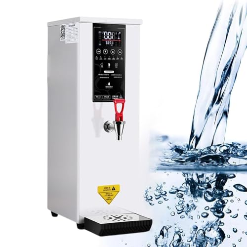 Stainless Steel Electric Hot Water Dispenser, LCD Display + 40-100°C Adjustable Temperature, Water Output: 60l/H + One-Time Water Output: 8l, for Catering, Office,White