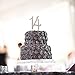 LINGPAR 14 Years Birthday Cake Topper - New Best Crystal Rhinestone 14th Wedding Anniversary Or 14 Years Old Cake Topper Party Decoration Gold